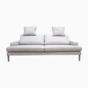 Offwhite Leather Two-Seater Sofa from FSM Clarus