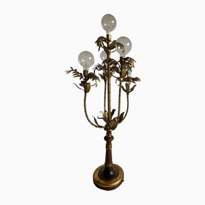Lámpara de pie de palma floral de estilo Hans Kögl, años 60