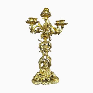 Candelabro Luigi XV in bronzo colpevole, inizio XIX secolo