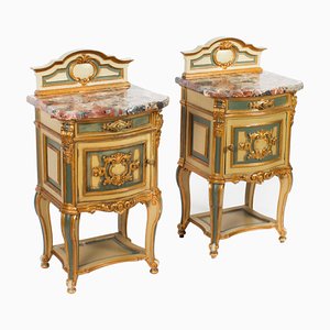 Early 20th Century Italian Painted Nightstands, 1890s, Set of 2