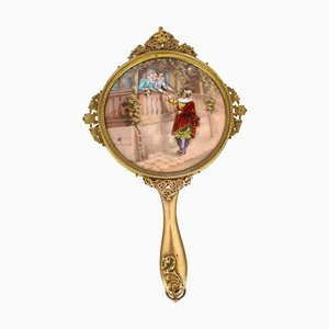 19th Century French Ormolu Hand-Mirror by Joseph Meissonnier, Limoges, 1890s