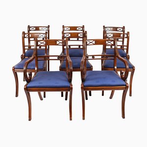 Vintage 20th Century Regency Revival Bar Back Dining Chairs, 1950s, Set of 8