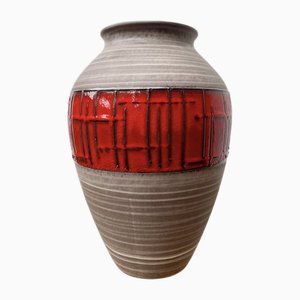 Vase Vintage Rouge, Allemagne de l'Ouest