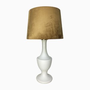 Large Vintage Milk Glass Table Lamp with Design Lampshade, 1960s