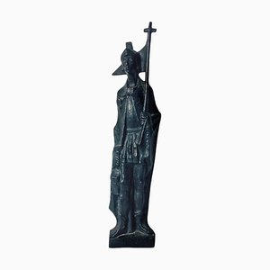 Estatua de St. Florian moderna de hierro fundido, años 60, hierro fundido