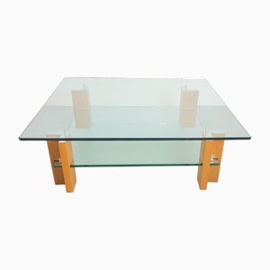Regency Modern Coffee Table in Wood Glass by Peter Ghyczy