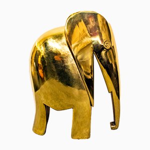 Italian Brass Elephant Sculpture, 1950s