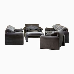Maralunga Suite by Vico Magistretti for Cassina, 1970s, Set of 5