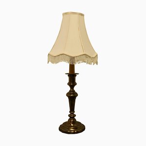 Large French Brass Candleholder Table Lamp, 1920s