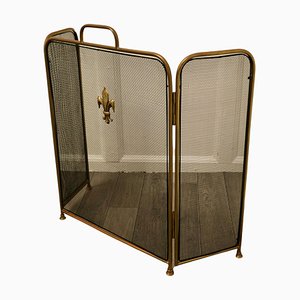 Victorian Arts and Crafts Brass Fire Guard or Spark Screen, 1890s