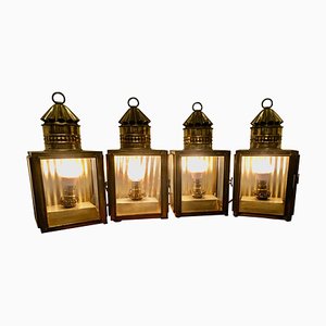 Brass Carriage Table Lights, 1880, Set of 4