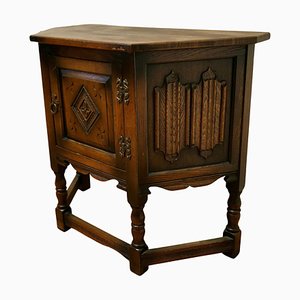 Gothic Cabinet in Carved Oak by Old Charm, 1930