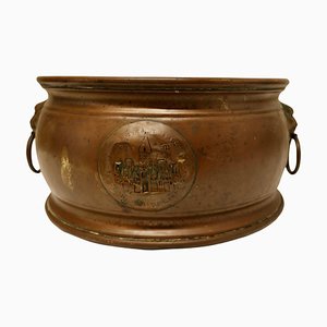Antique Arts and Crafts Planter in Brass, 1880
