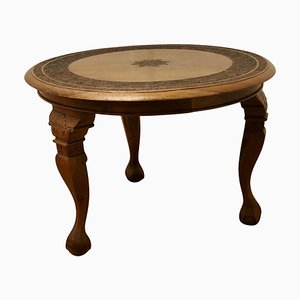 Anglo Indian Coffee Table in Carved Teak, 1950