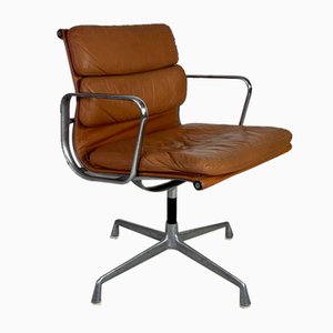Light Brown Leather Soft Pad Group Chair by Herman Miller for Eames, 1960s