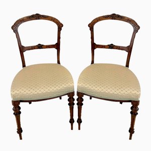 19th Century Victorian Walnut Desk Chairs, 1860s, Set of 2