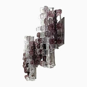 Lámparas de pared de vidrio en tonos Sugar de Toni Zuccheri para Venini, años 60. Juego de 3