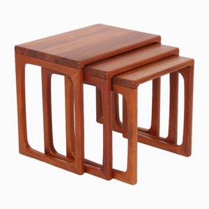 Nesting Tables with in Oiled Teak, 1970s, Set of 3