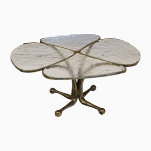 Forged Table in Bronze and Cast Glass by Lothar Klute, 1980s