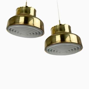 Bumling Pendant Lamps in Brass by Anders Pehrson for Ateljé Lyktan, 1960s, Set of 2