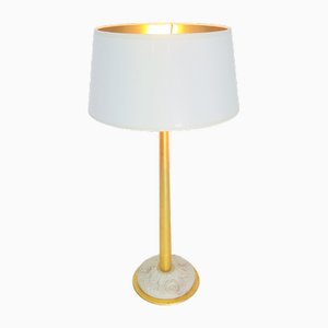 Lámpara de mesa Regency dorada de porcelana de Giulia Mangani