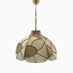 Deckenlampe aus Wildleder Patchwork, 1970er