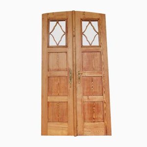 Puerta doble vintage de madera blanda, años 20