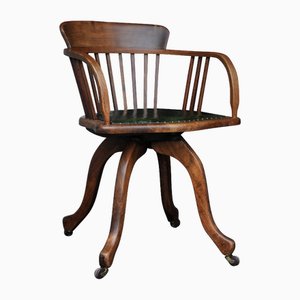 American Spindle-Backed Office Chair in Oak, 1890s