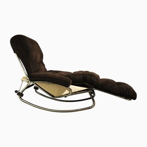 French Tubular Rocking Chair with Chrome Frame from Lama, 1970s