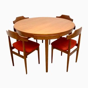 Mid-Century Danish Extendable Dining Table with Chairs by Hans Olsen for Frem Røjle, 1950s, Set of 5