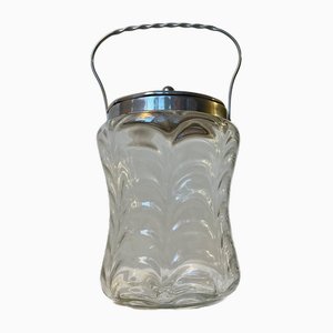 Antique Cookie Jar in Optical Glass by Holmegaard, 1890s
