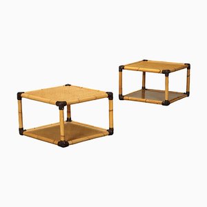 Bamboo Coffee Tables, Italy, 1980s, Set of 2