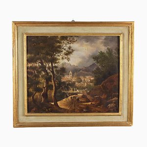 Giacomo Micheroux, Paysage, Années 1800, Huile sur Toile, Encadrée