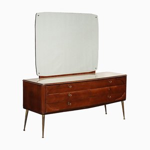 Wooden Dresser with Mirror, Italy, 1950s