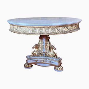 Italian Parcel-Gilt and Ivory Painted Centre Table, 1830s