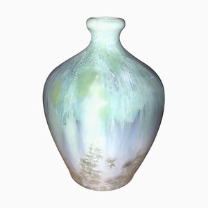 Vase Art Nouveau en Cristal attribué à Valdemar Engelhardt pour Royal Copenhagen, 1890s