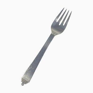 Sterling Silver Pyramid Fish Fork from Georg Jensen, 1940s