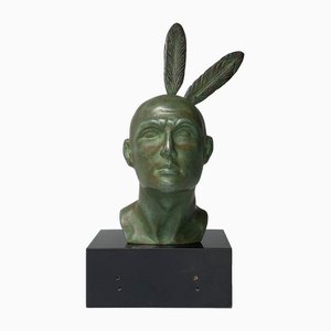 Bronzekopf von Georges-Raoul Garreau, 1930er