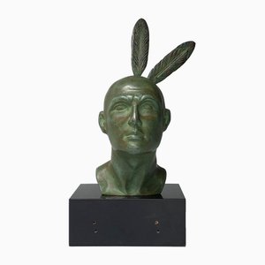 Tête en Bronze par Georges-Raoul Garreau, 1930s