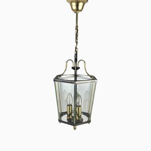 Vintage Ceiling Lantern in Metal and Glass by Massive, Belgium, 1980s