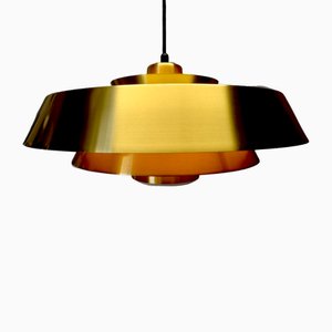 Modern Scandinavian Ceiling Lamp Nova in Brass by Jo Hammerborg for Fog & Mörup, Denmark, 1960s