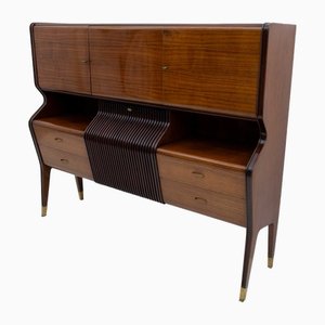 Mid-Century Modern Sideboard with Mobile Bar attributed to Osvaldo Borsani for Atelier Borsani Varedo, 1950s