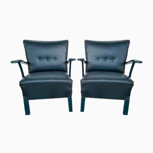 Leather Armchairs, 1930s, Set of 2