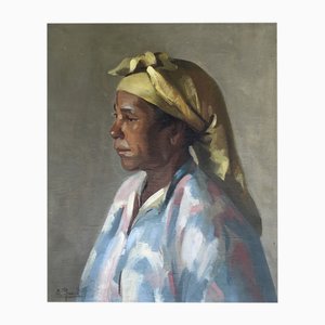 E. Rosselli, La femme au turban jaune, Oil on Canvas