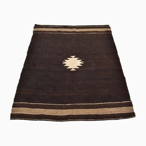 Vintage Organic Wool Brown Siirt Blanket Rug