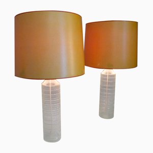 Lampes de Bureau en Verre, Italie, 1960s, Set de 2