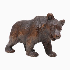 Antiker handgeschnitzter Schwarzwald Bär, 1920er