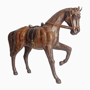 Figura de caballo vintage de cuero, años 70