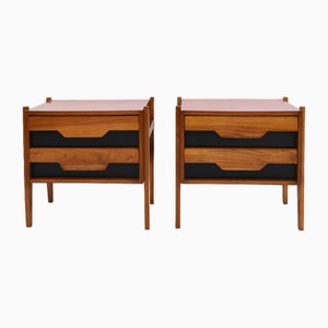 Mid-Century Italian Bedside Tables in Walnut and Laminate by Ico & Luisa Parisi, 1960s, Set of 2