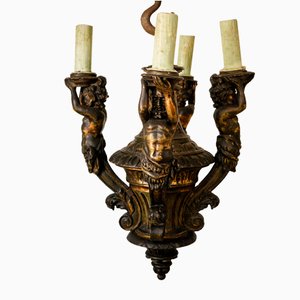 Lámpara de araña con cuatro figuras mitológicas griegas, años 30
